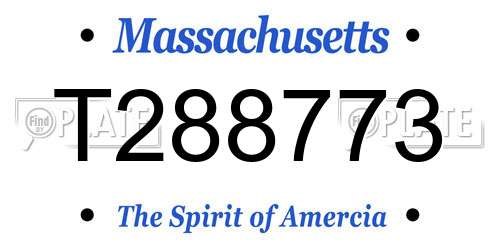 T288773 Massachusetts License Plate