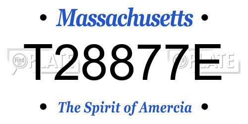 T28877E Massachusetts License Plate