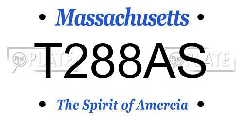T288AS Massachusetts License Plate