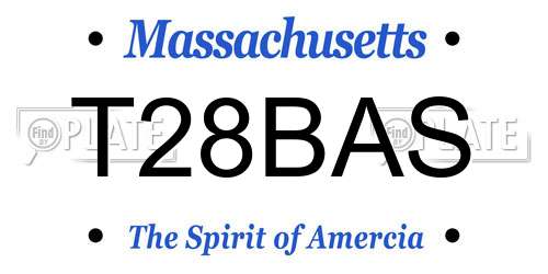 T28BAS Massachusetts License Plate