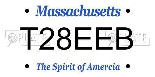 T28EEB Massachusetts License Plate