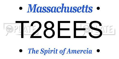 T28EES Massachusetts License Plate