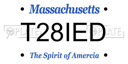 T28IED Massachusetts License Plate