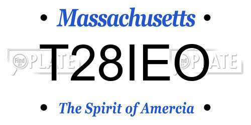 T28IEO Massachusetts License Plate