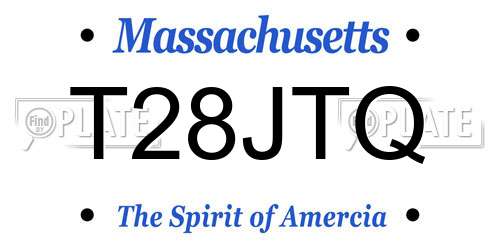 T28JTQ Massachusetts License Plate