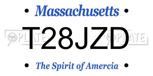 T28JZD Massachusetts License Plate