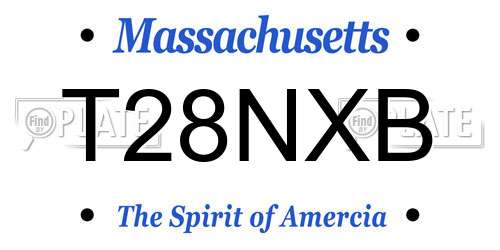 T28NXB Massachusetts License Plate