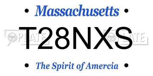 T28NXS Massachusetts License Plate