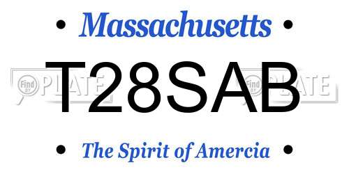 T28SAB Massachusetts License Plate