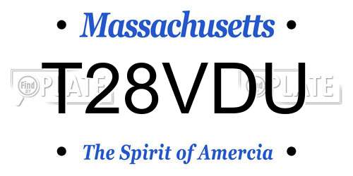 T28VDU Massachusetts License Plate