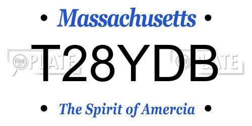 T28YDB Massachusetts License Plate