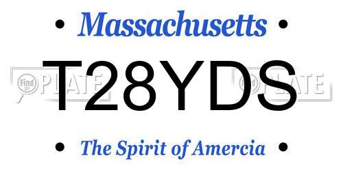 T28YDS Massachusetts License Plate