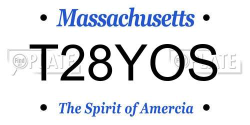T28YOS Massachusetts License Plate