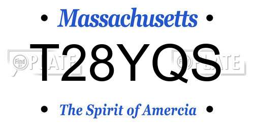 T28YQS Massachusetts License Plate