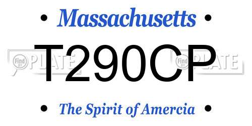 T290CP Massachusetts License Plate