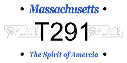 T291 Massachusetts License Plate