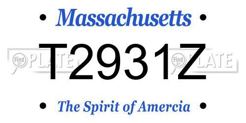 T2931Z Massachusetts License Plate