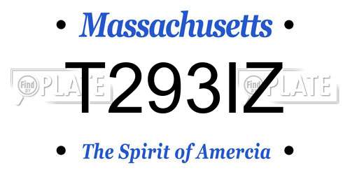 T293IZ Massachusetts License Plate
