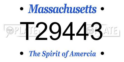 T29443 Massachusetts License Plate