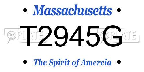 T2945G Massachusetts License Plate