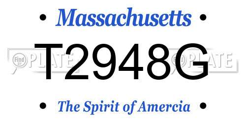 T2948G Massachusetts License Plate