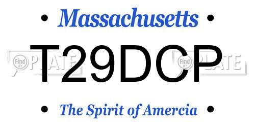 T29DCP Massachusetts License Plate