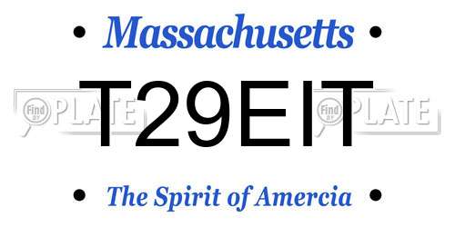 T29EIT Massachusetts License Plate