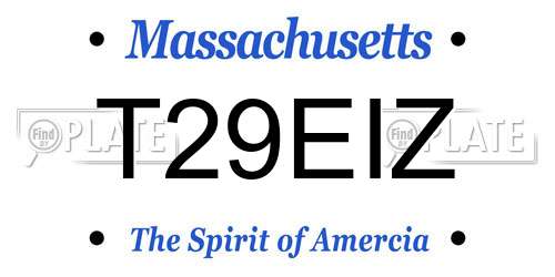 T29EIZ Massachusetts License Plate