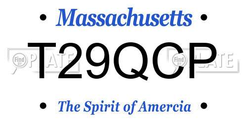 T29QCP Massachusetts License Plate