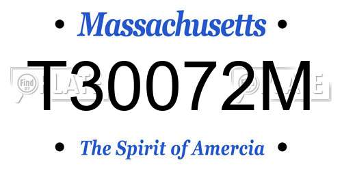 T30072M Massachusetts License Plate