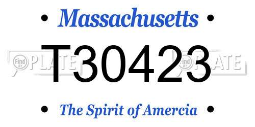 T30423 Massachusetts License Plate