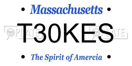 T30KES Massachusetts License Plate