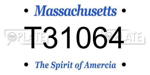 T31064 Massachusetts License Plate