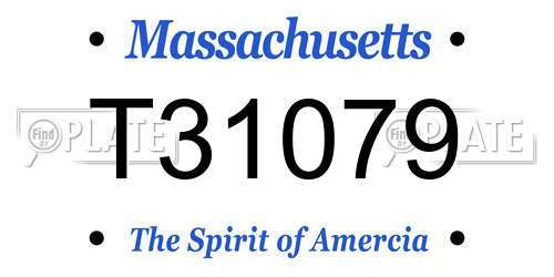 T31079 Massachusetts License Plate