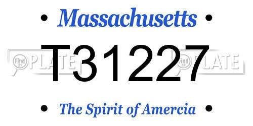 T31227 Massachusetts License Plate