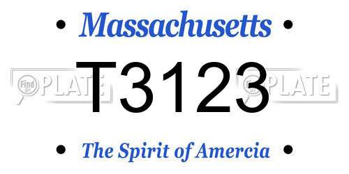 T3123 Massachusetts License Plate