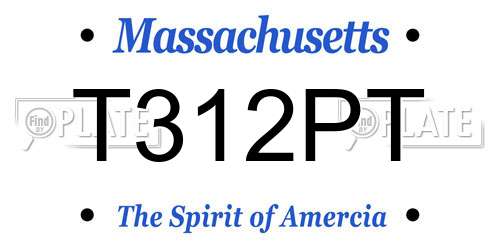 T312PT Massachusetts License Plate