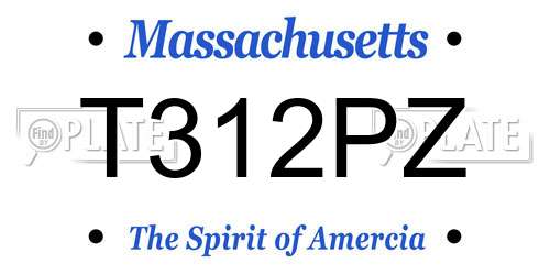 T312PZ Massachusetts License Plate