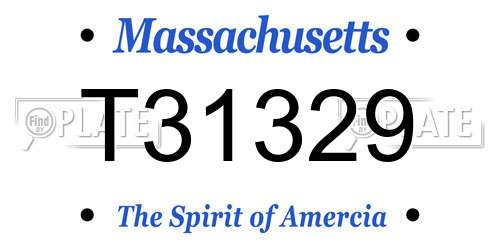 T31329 Massachusetts License Plate