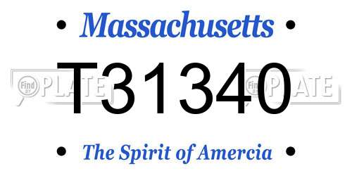 T31340 Massachusetts License Plate