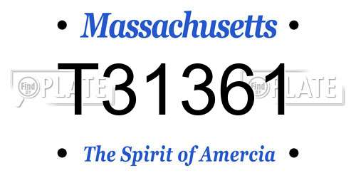 T31361 Massachusetts License Plate