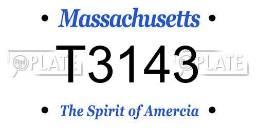 T3143 Massachusetts License Plate