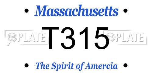 T315 Massachusetts License Plate