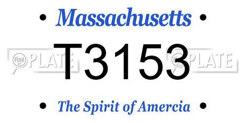 T3153 Massachusetts License Plate