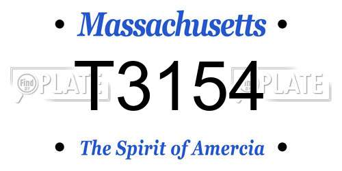 T3154 Massachusetts License Plate