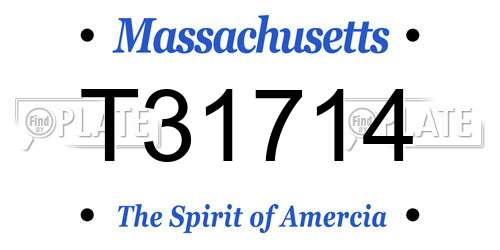 T31714 Massachusetts License Plate