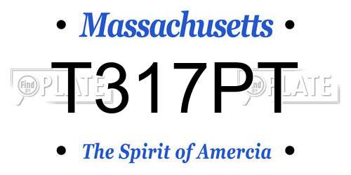 T317PT Massachusetts License Plate