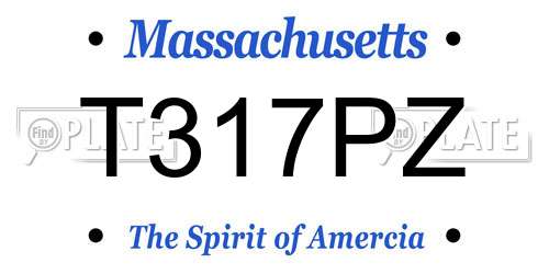 T317PZ Massachusetts License Plate