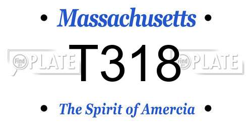 T318 Massachusetts License Plate