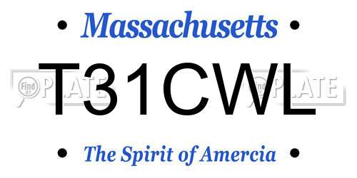 T31CWL Massachusetts License Plate
